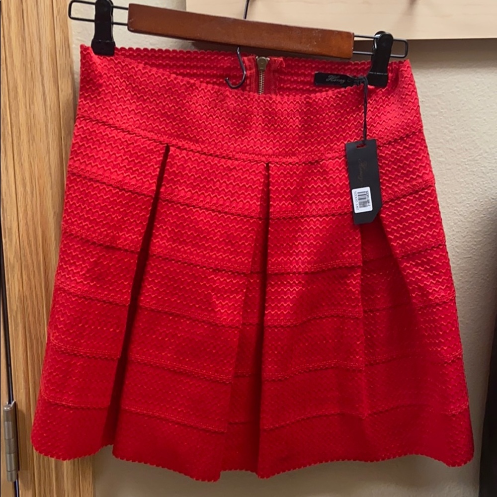 Short red skirt